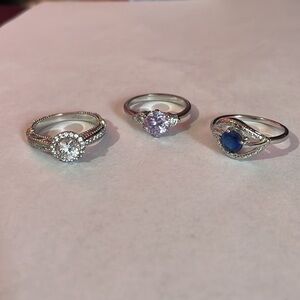3 costume jewelry rings